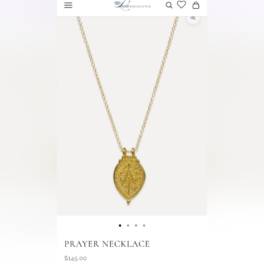 Lulu Designs Gold Plated Sterling Silver Prayer Necklace made by local artisan